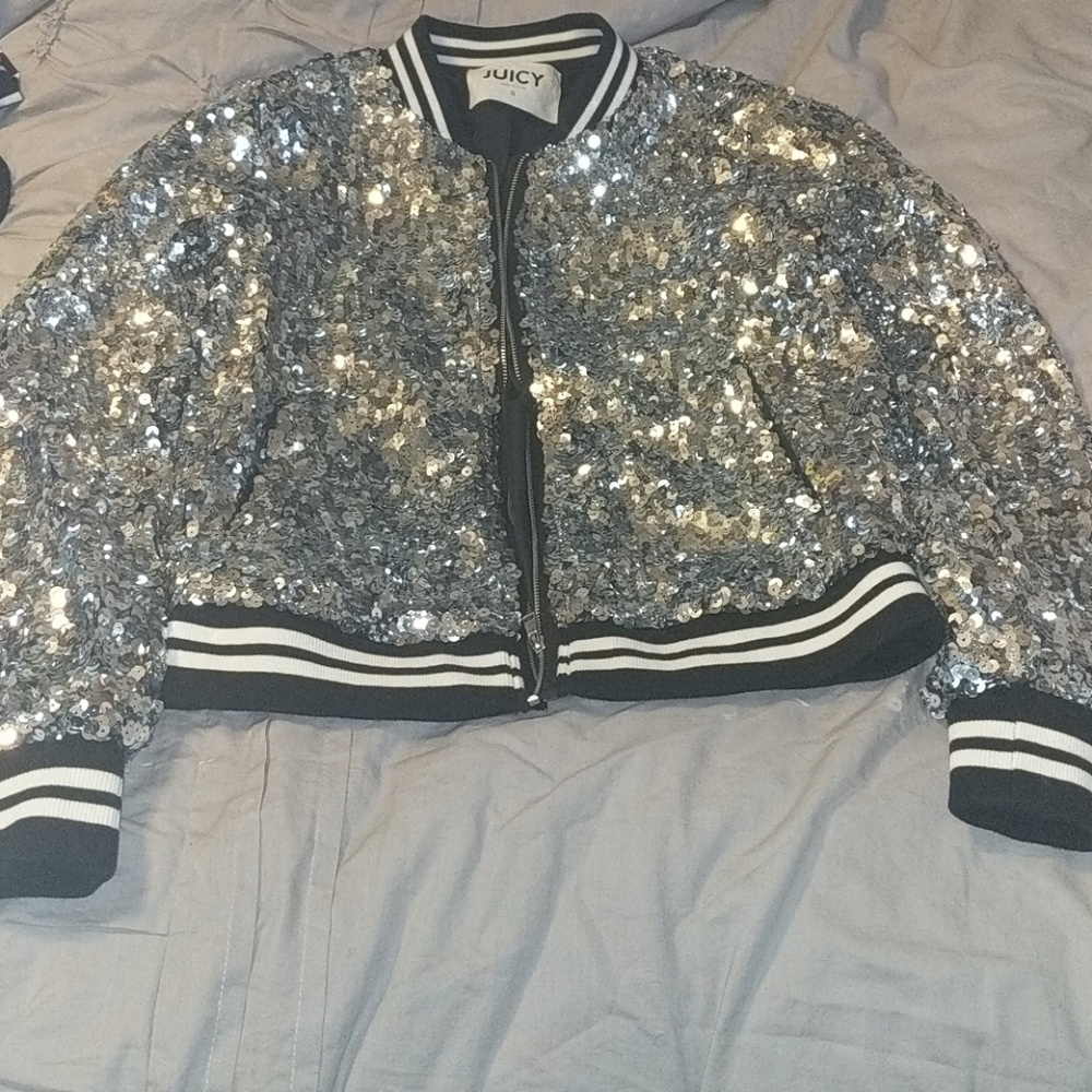 Sequin bomber jacket